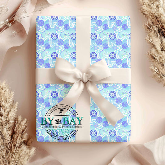 Iluka Blue (by Huckleberry Digital) Wrapping Paper