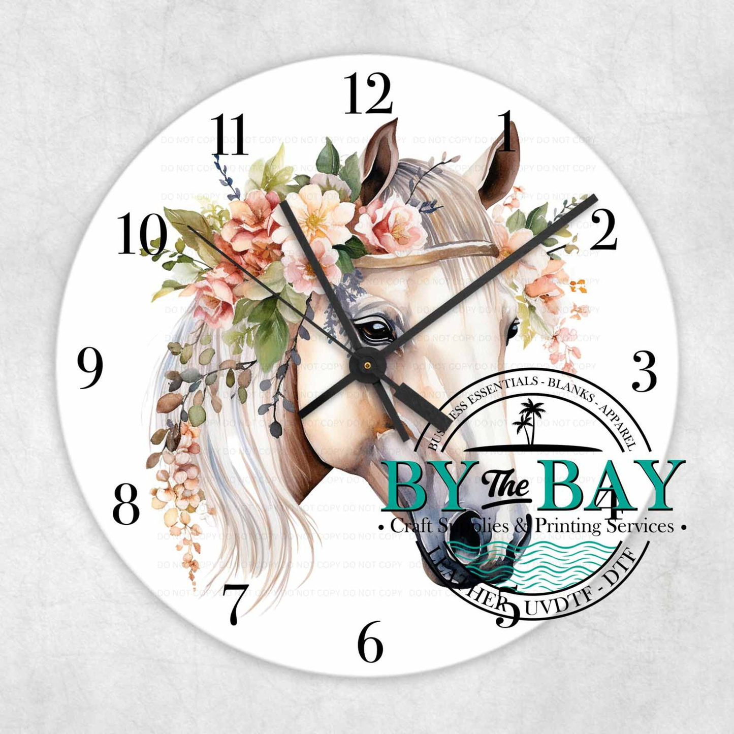 Flower Horse UVDTF Clock