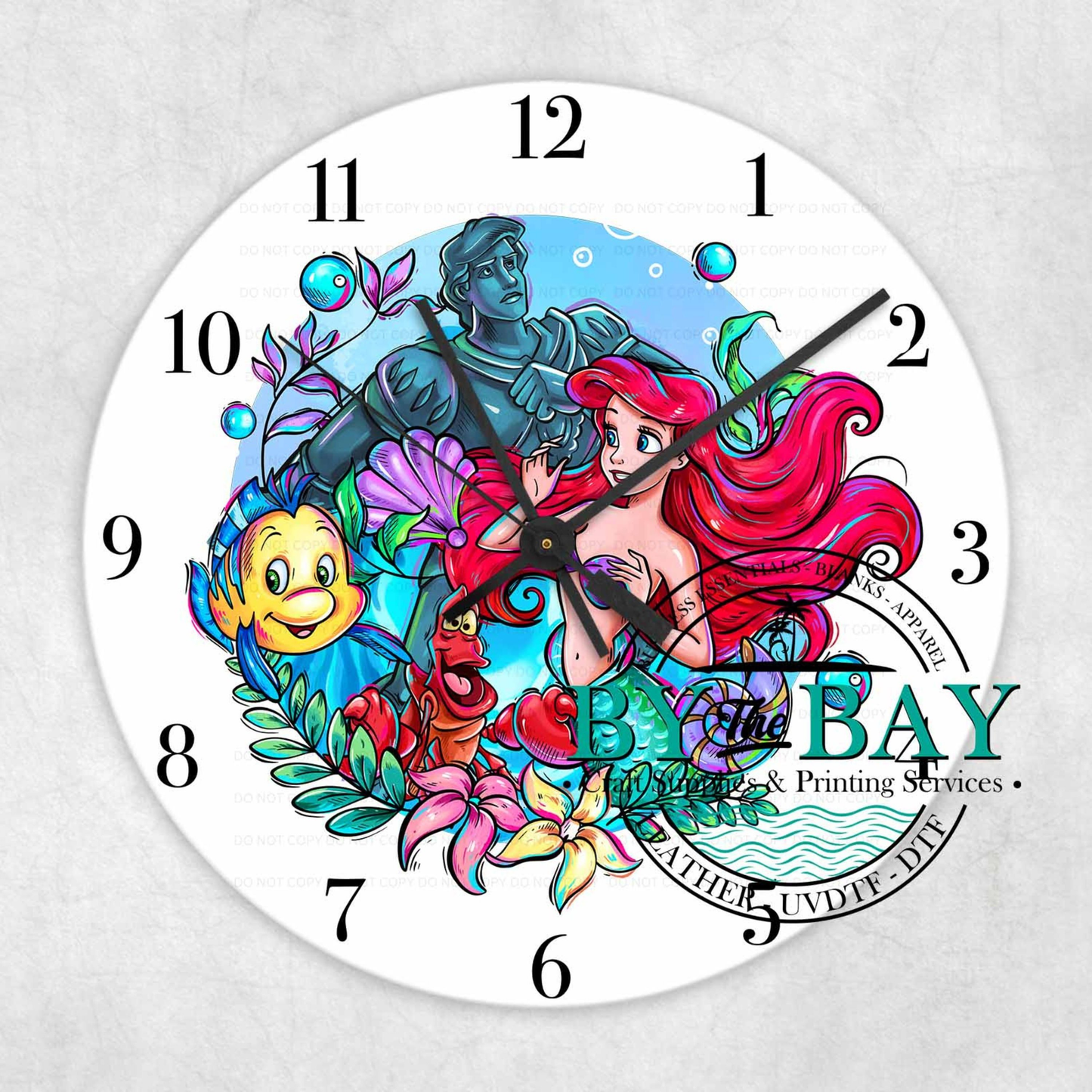 Mermaid Princess UVDTF Clock