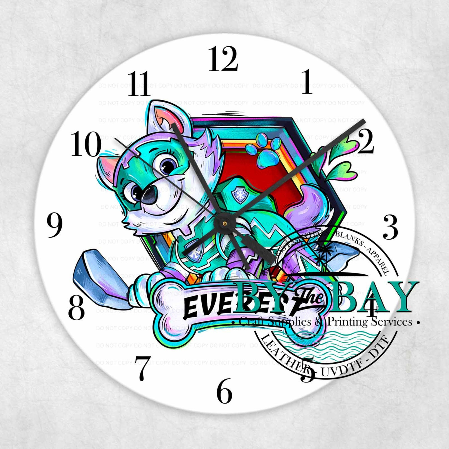 Purple Paw UVDTF Clock