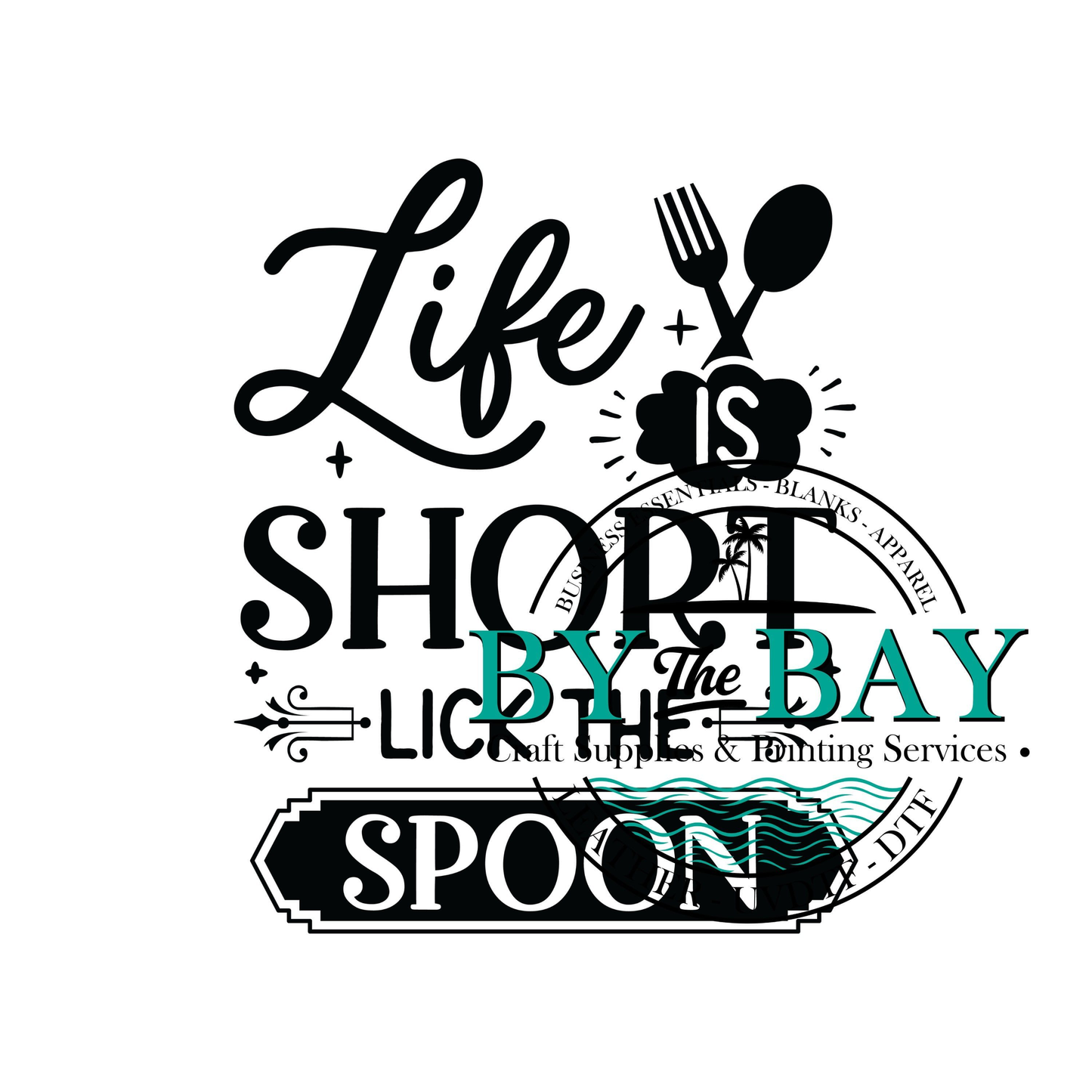 Life is Short Lick the spoon Large Kitchen UV Print