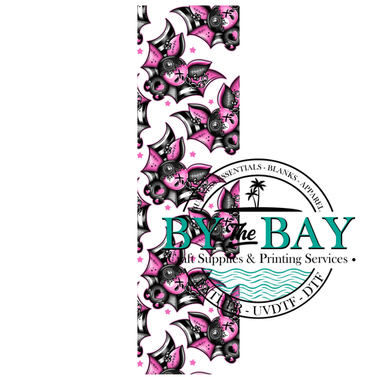 Pink Emo Bat Bookmark Decal