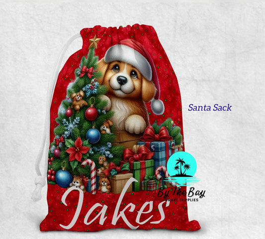 Puppy Santa Sack