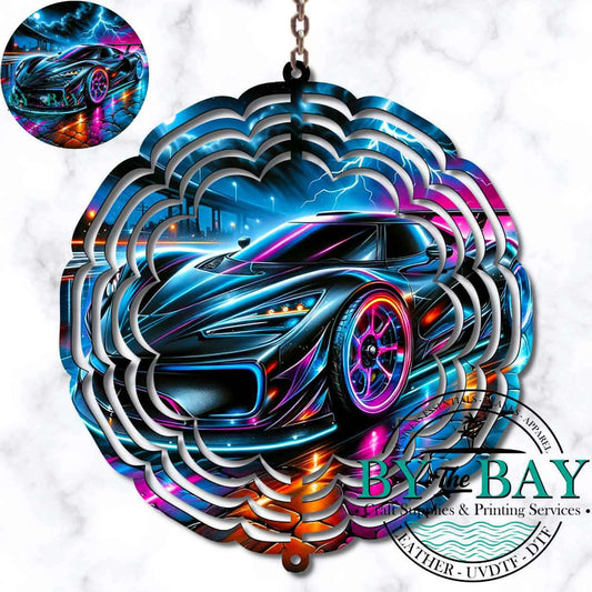 Neon Car Wind Spinner Sublimation Print