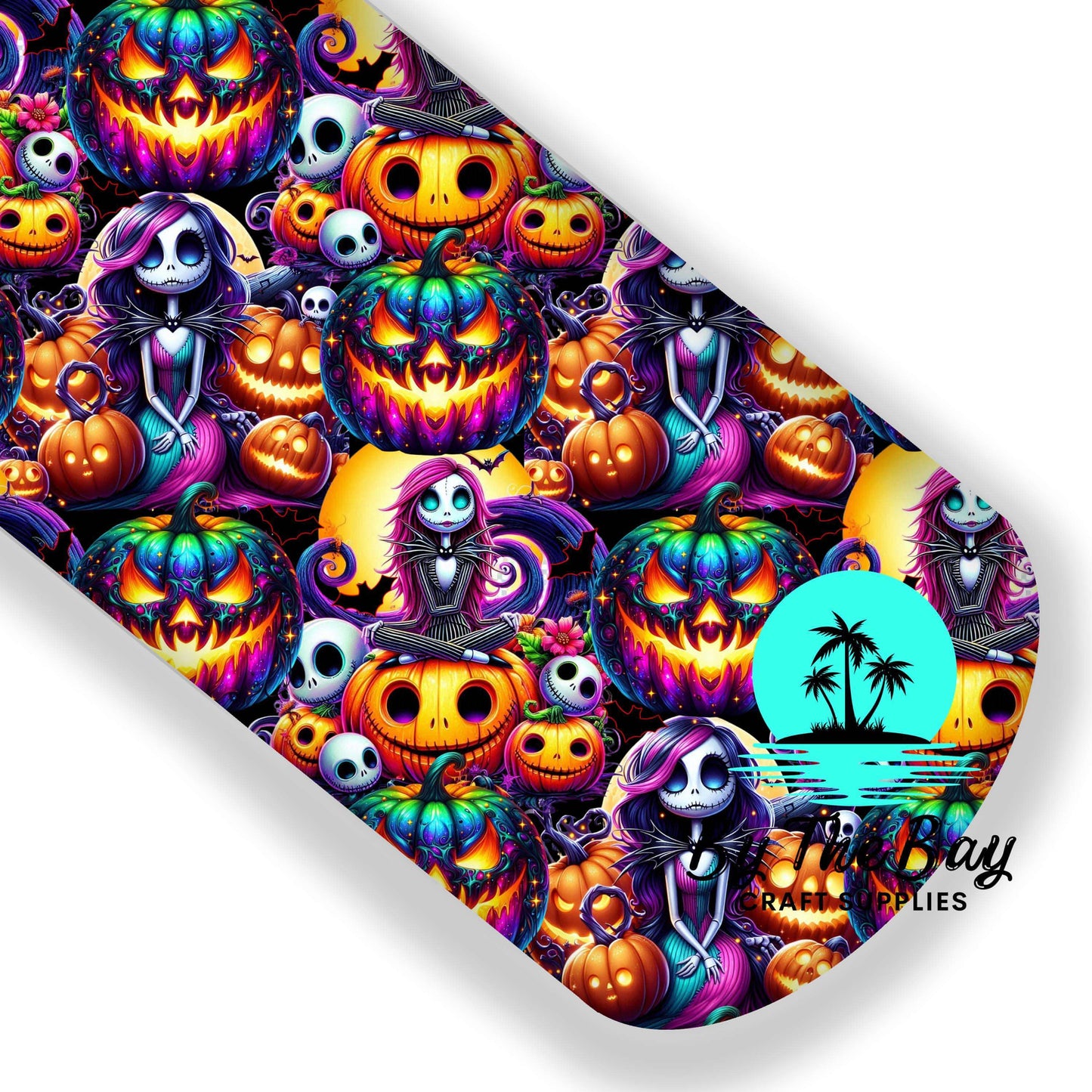 Neon Nightmare Pumpkins Faux Leatherette