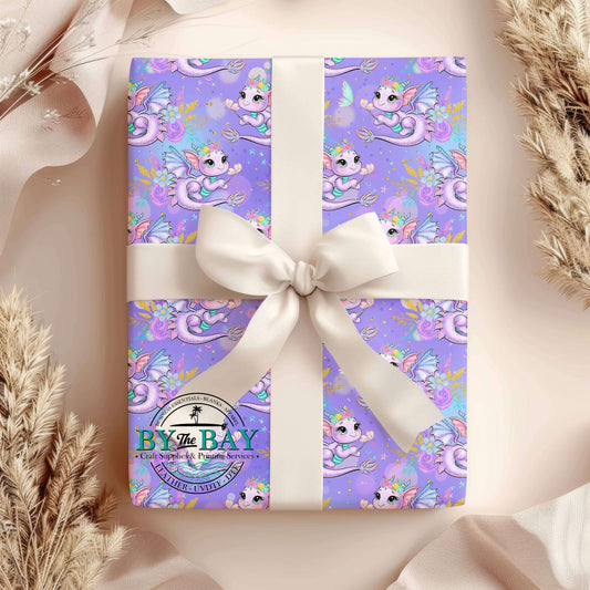 Purple Dragon Wrapping Paper