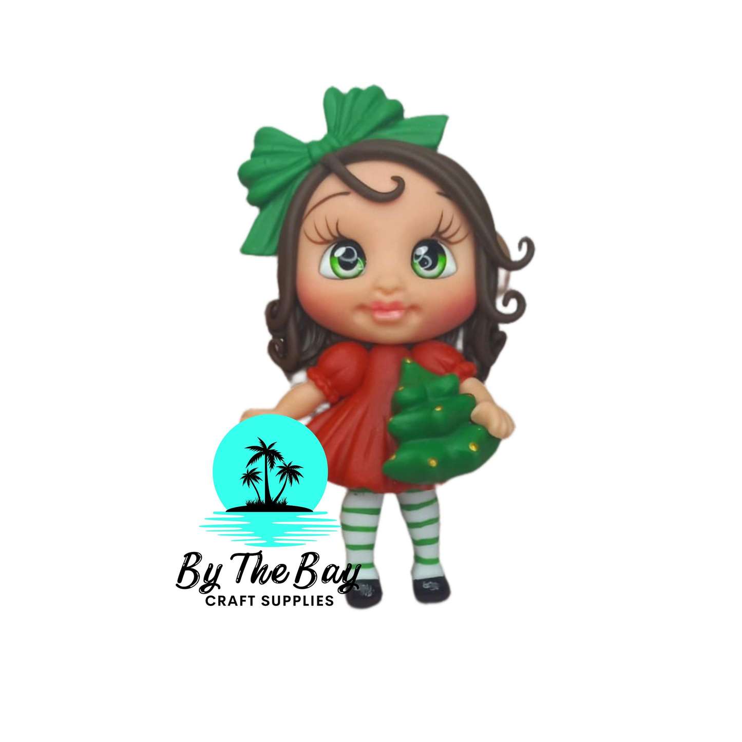 Girl with Christmas tree