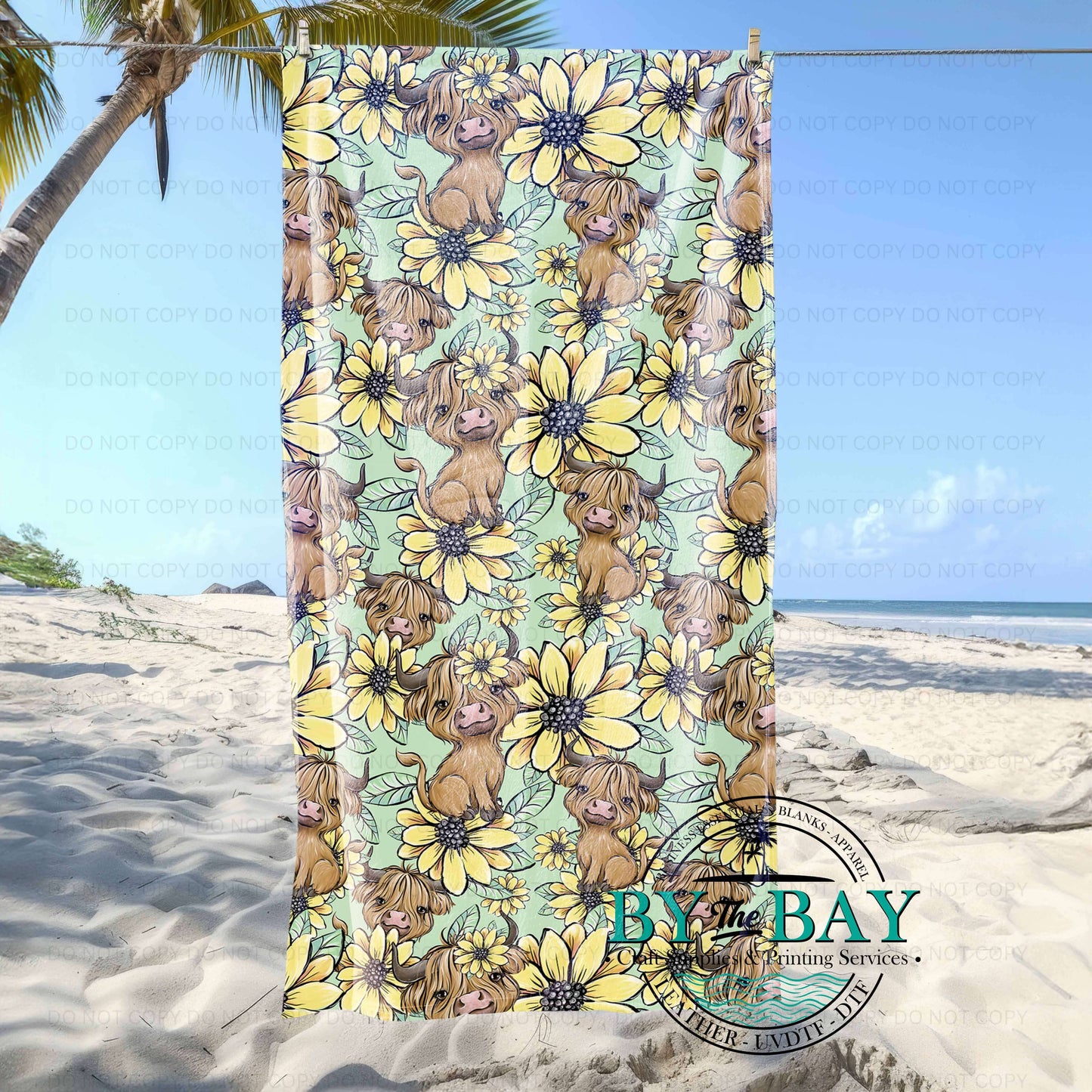 Sunflower Highland Beach Towel