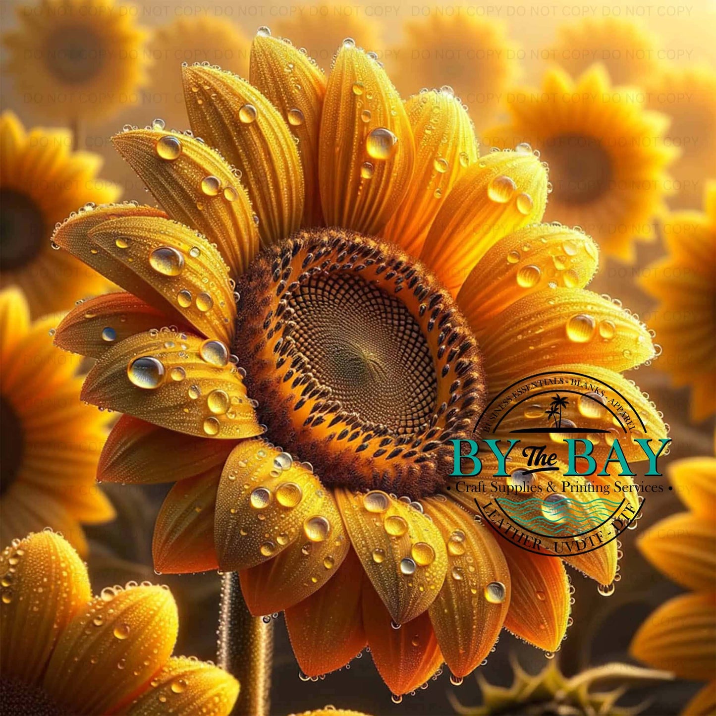 Sunflower raindrops panel (Various Sizes)