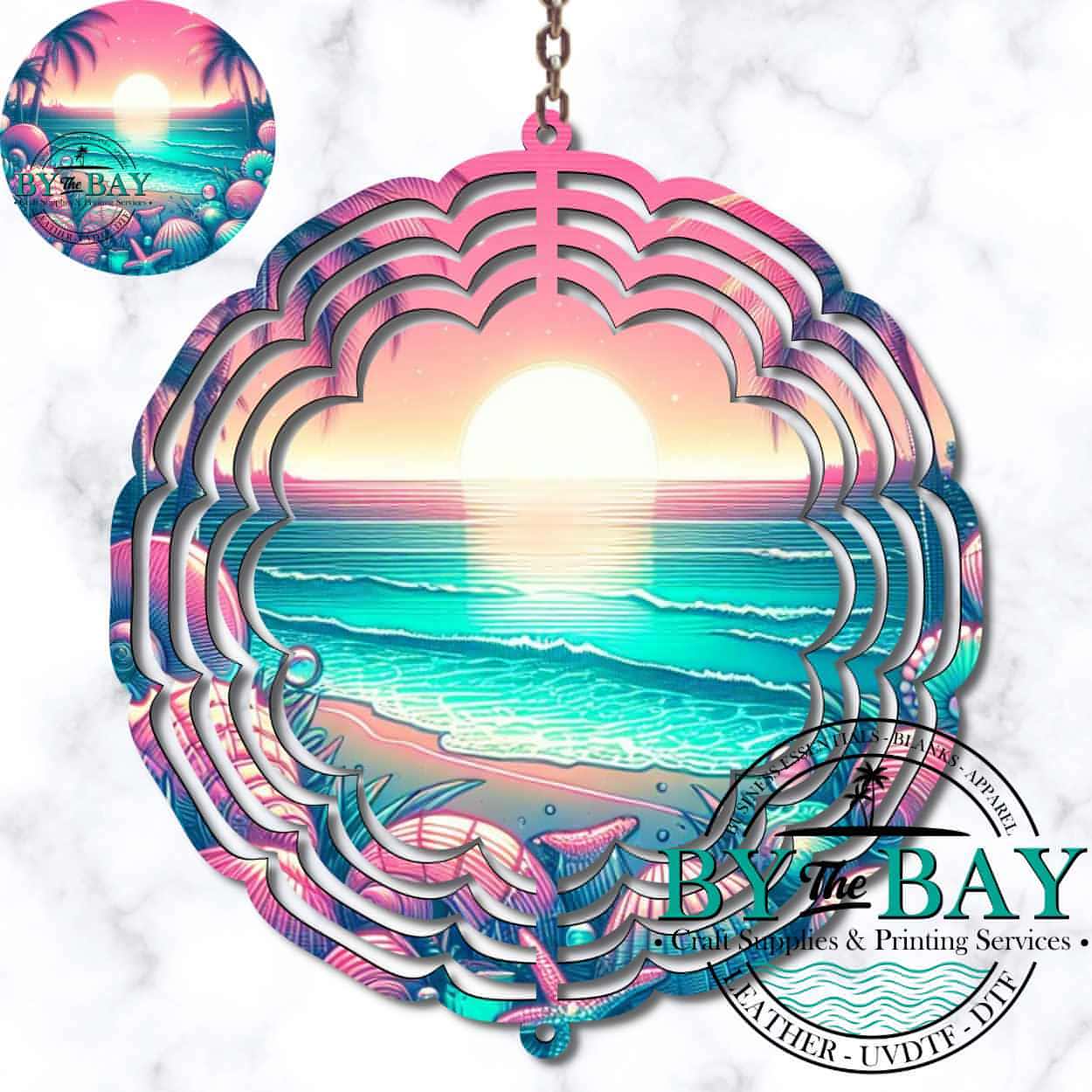 Sunset Beach Wind Spinner Sublimation Print