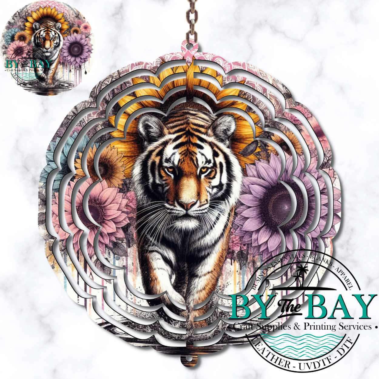 Tiger Flowers Wind Spinner Sublimation Print