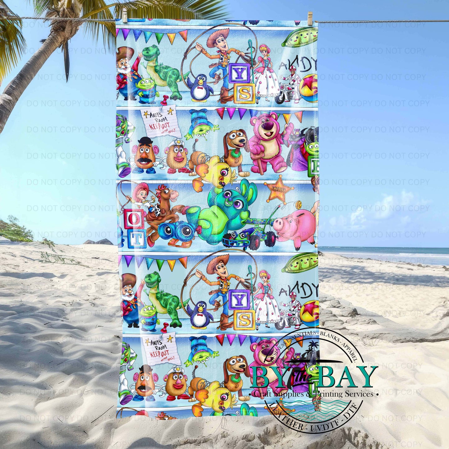 Toy Shelves Blue Beach Towel