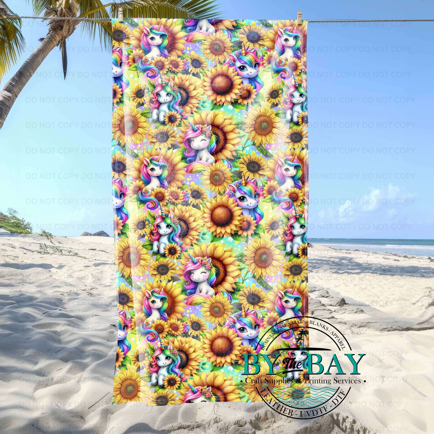 Unicorn & Sunflowers Beach Towel