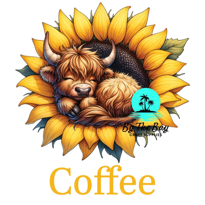 Sleeping Highland Cow Tea/Coffee/Sugar/Milo/Hot Choc UV decal