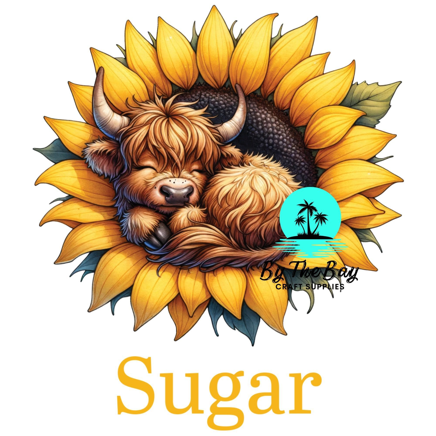 Sleeping Highland Cow Tea/Coffee/Sugar/Milo/Hot Choc UV decal