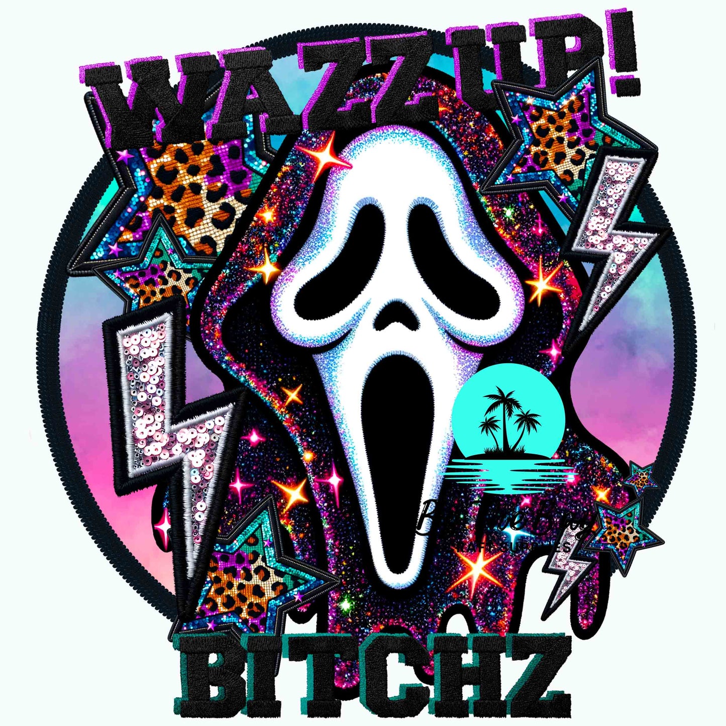 Wazzup B**ches Embroidery Halloween