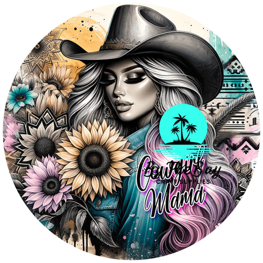 Cowgirl Mama - Circle Keyring UV Print