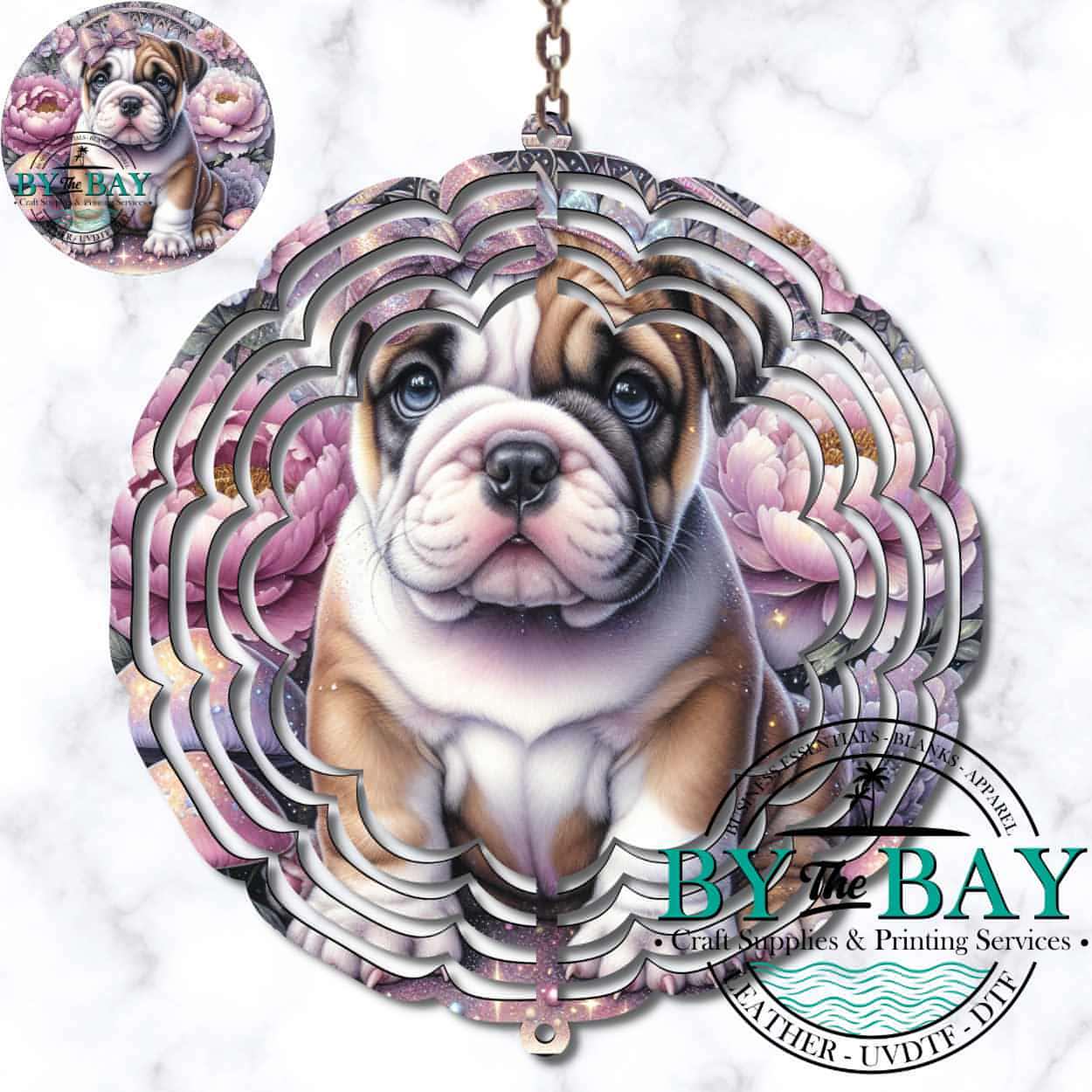 XL Bully Pup Wind Spinner Sublimation Print