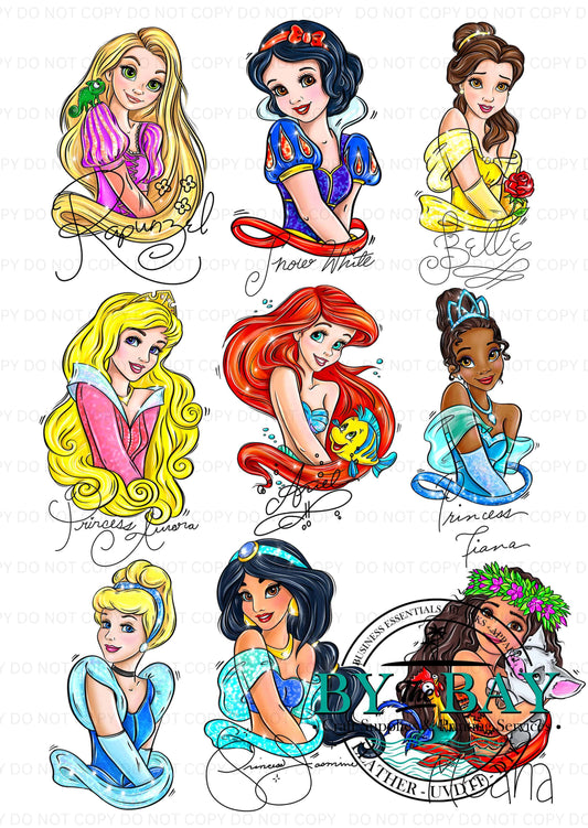 A4 Princess Decal Sheet A4005