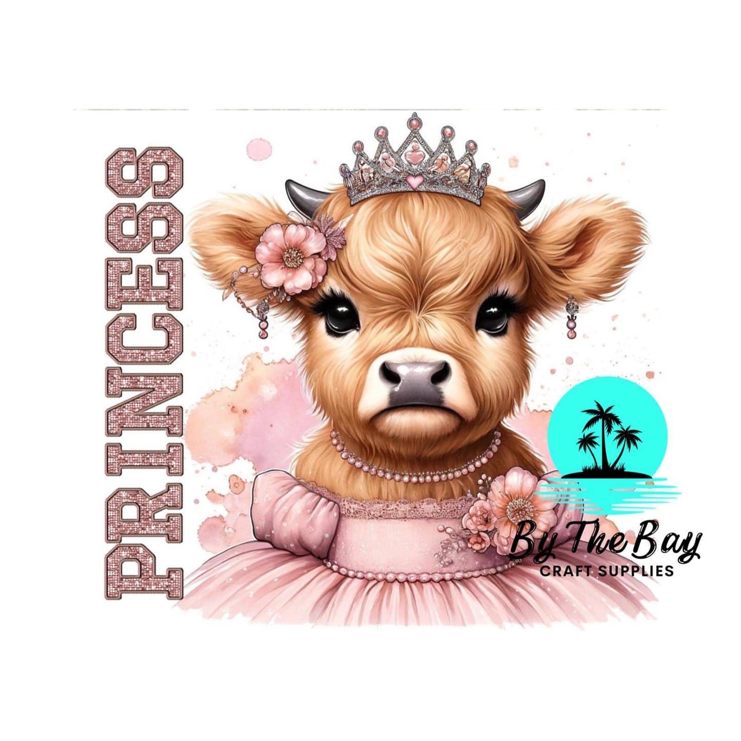 Pink Princess Highland cow - A4