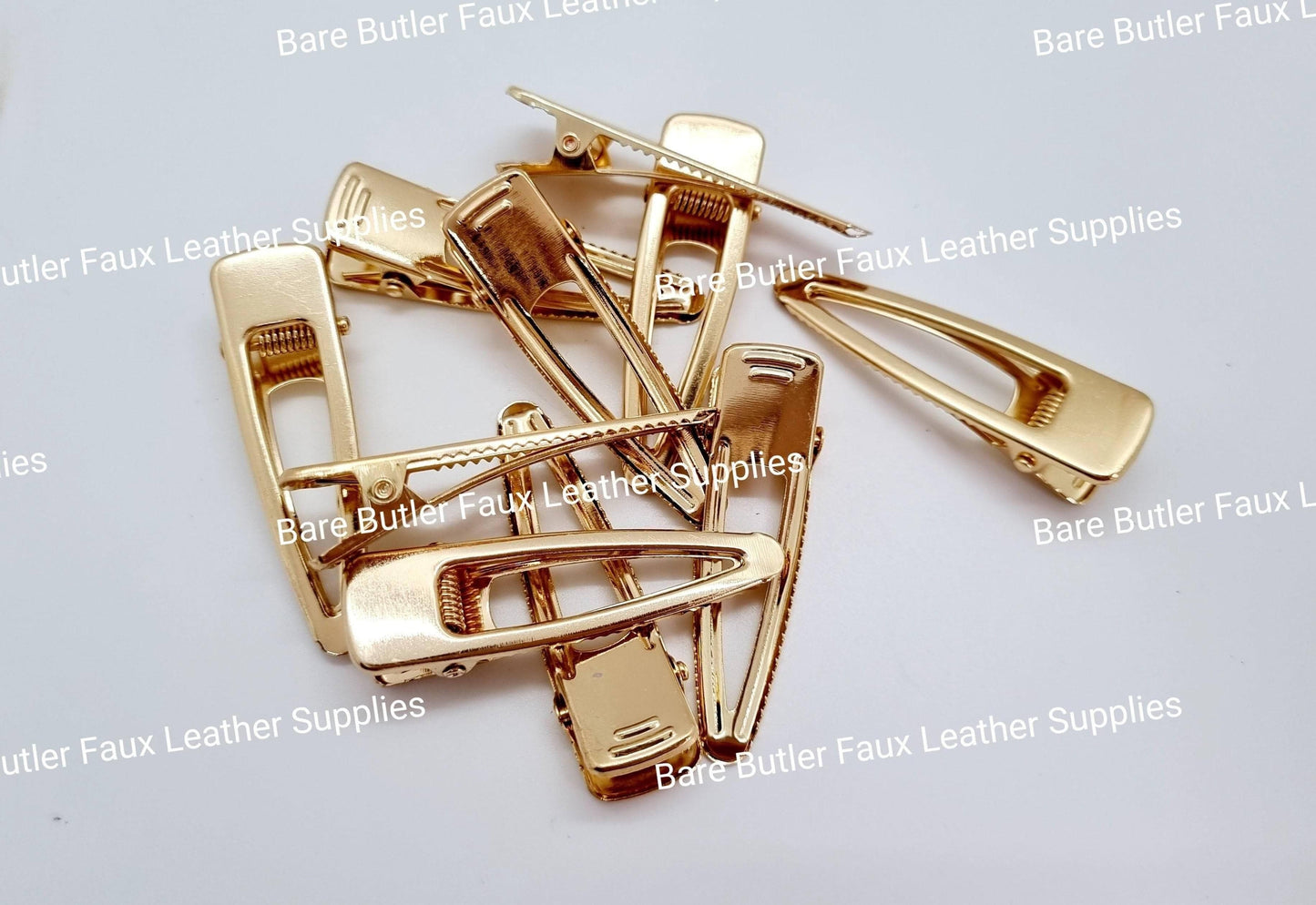 Barrette Clips Triangular 10 Pack - Accessories, Barrette, Clip, Hair, Hair clips - Bare Butler Faux Leather Supplies 