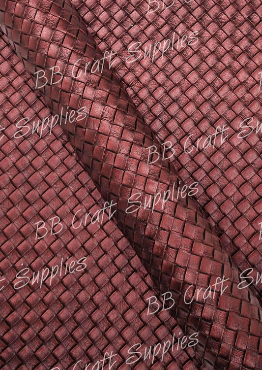 Basket weave Plum - Faux, Faux Leather, Floral, Glitter - Bare Butler Faux Leather Supplies 