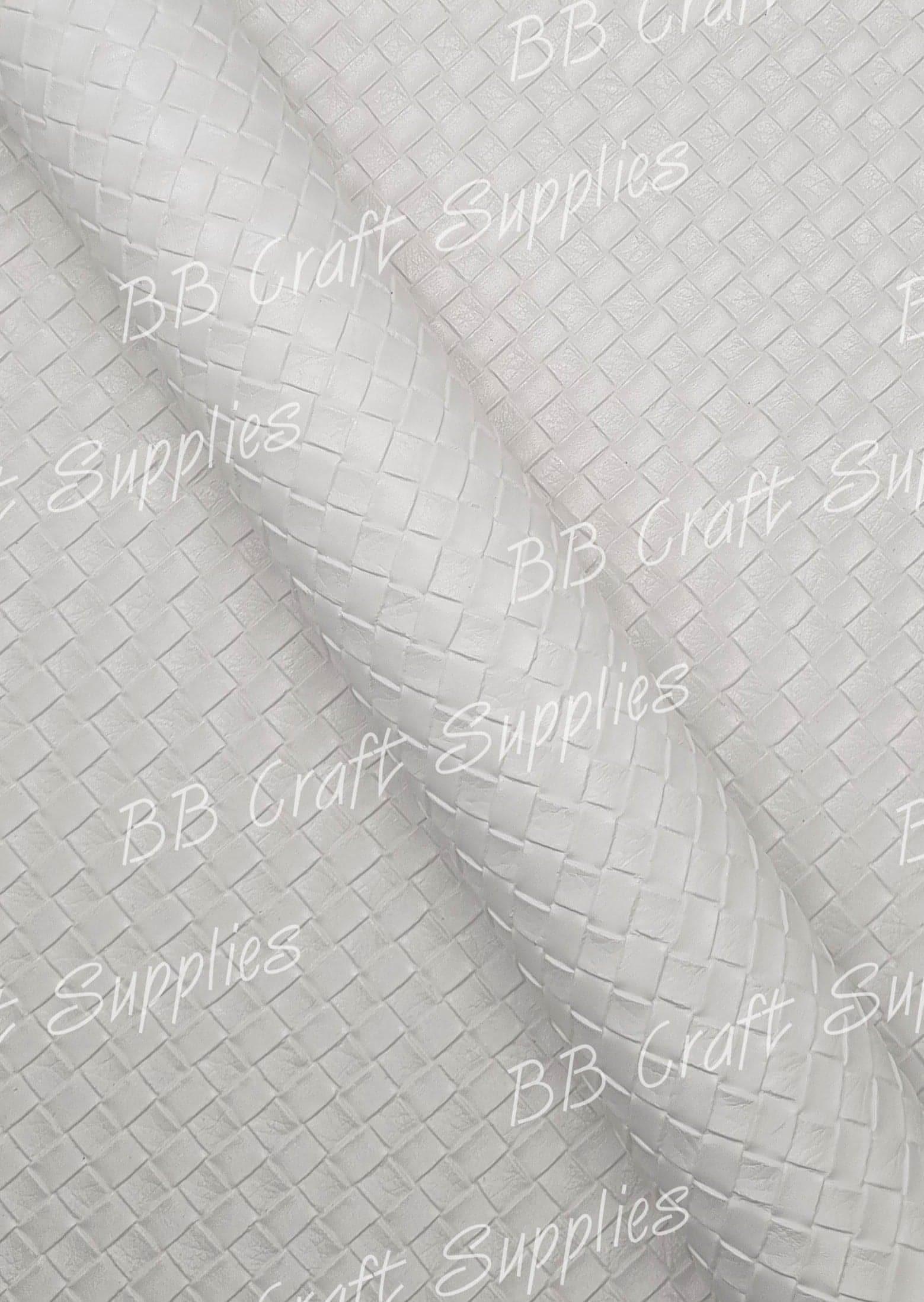 Basket weave White - Faux, Faux Leather, Floral, Glitter - Bare Butler Faux Leather Supplies 