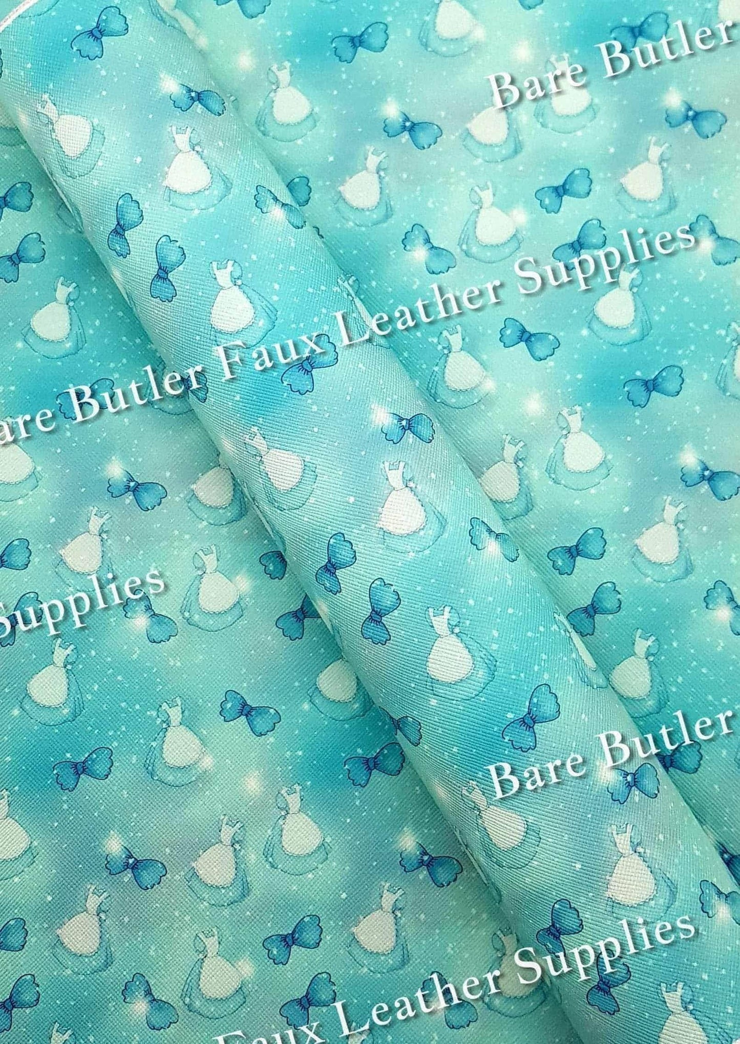 Blue Dress Faux Leather - bird, Character, Cinderella, dress, Faux, Faux Leather, Leather, leatherette, movie - Bare Butler Faux Leather Supplies 