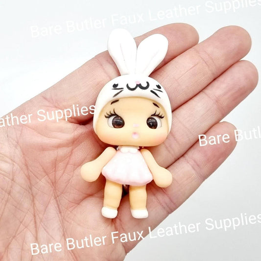 Bunny Girl White - Bunny, Clay, Clays - Bare Butler Faux Leather Supplies 