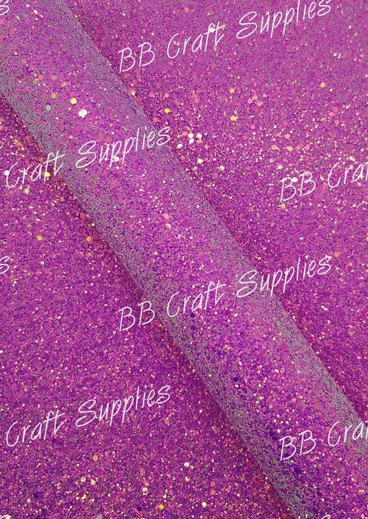 Chunky Glitter - Fuchsia - Chunky, Faux, Faux Leather, fushcia, glitter, leather, leatherette, pink - Bare Butler Faux Leather Supplies 