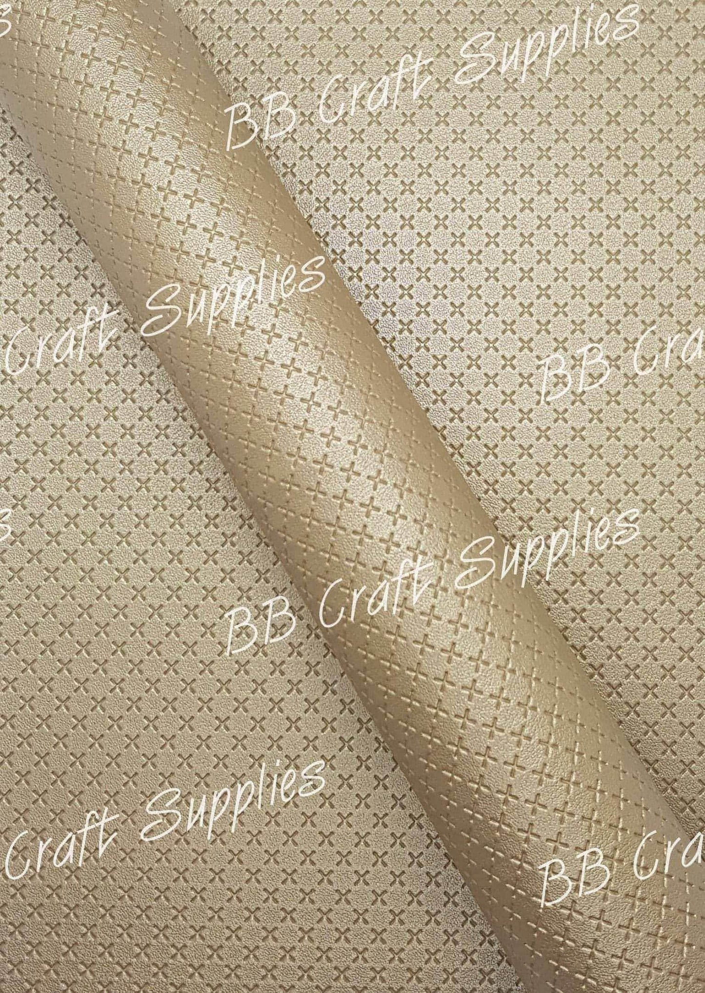 Cross Texture - Gold - cross, faux, Faux Leather, Gold, Leather, leatherette - Bare Butler Faux Leather Supplies 