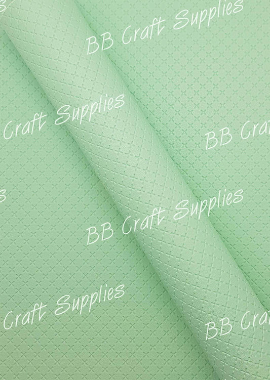 Cross Texture - Mint - cross, faux, Faux Leather, Leather, leatherette - Bare Butler Faux Leather Supplies 