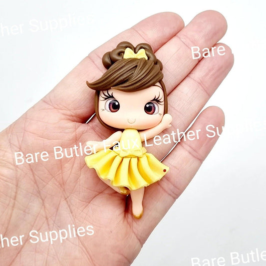 Dancer Yellow Dress - Clay, Clays, dancer, girl - Bare Butler Faux Leather Supplies 