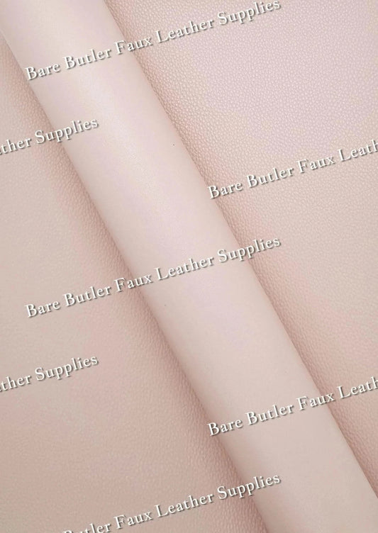 Double Sided Solid Colour Litchi - Pale Pink - Faux, Faux Leather, Leather, leatherette - Bare Butler Faux Leather Supplies 