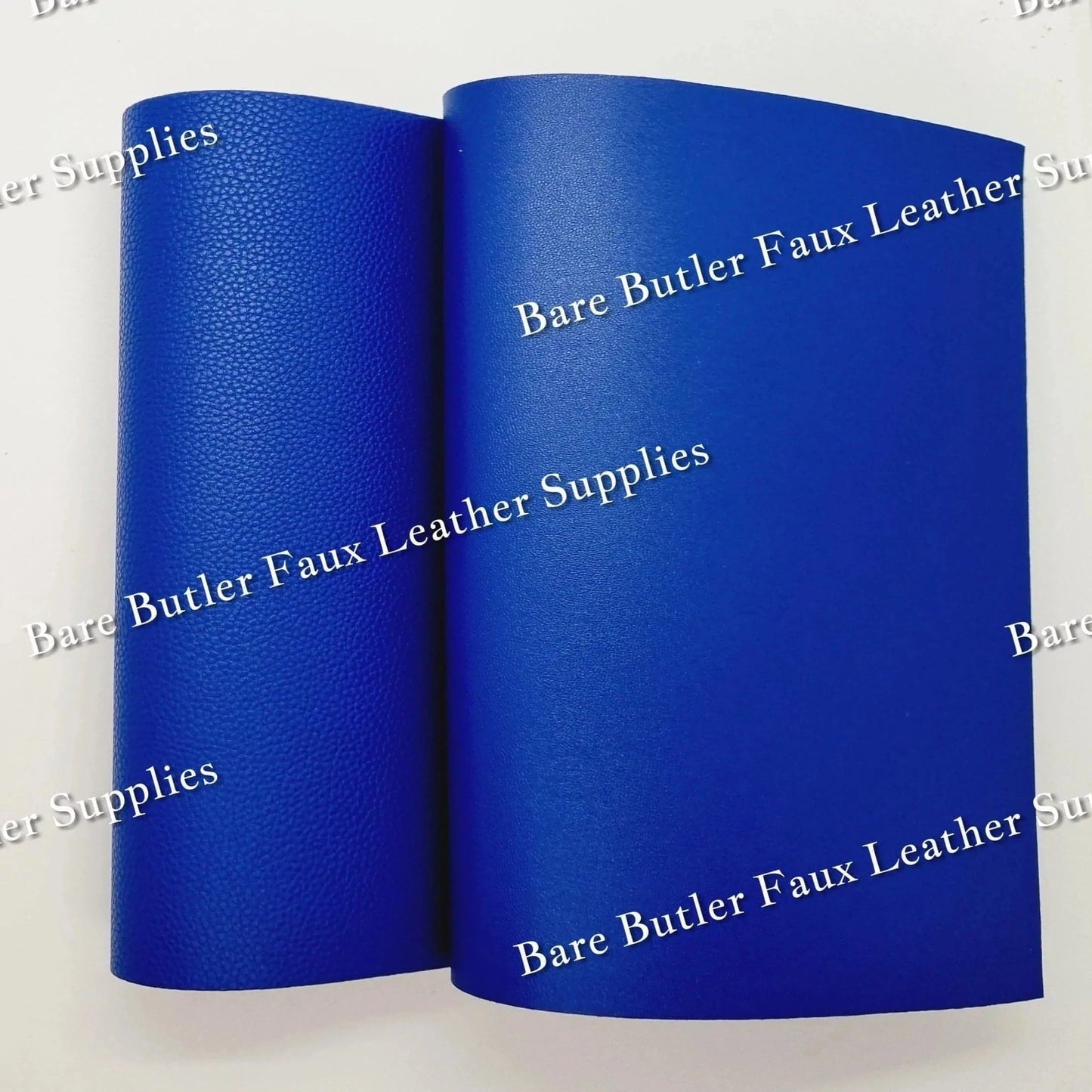 Double Sided Solid Colour Litchi - Royal Blue - Faux, Faux Leather, Leather, leatherette - Bare Butler Faux Leather Supplies 