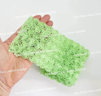 Floral lace Mesh Green -  - Bare Butler Faux Leather Supplies 