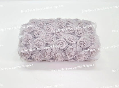 Floral lace Mesh Grey -  - Bare Butler Faux Leather Supplies 