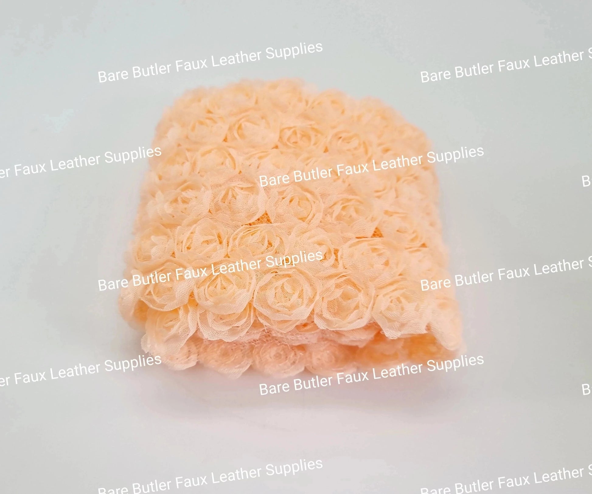 Floral lace Mesh Peach -  - Bare Butler Faux Leather Supplies 