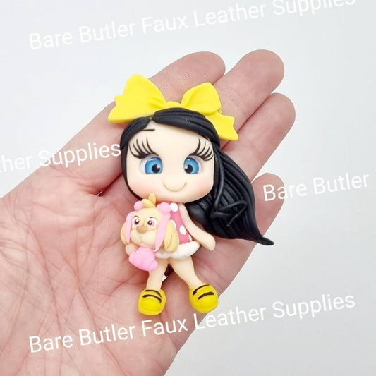 Girl and her puppy pink - Clay, paw, Paw Patrol - Bare Butler Faux Leather Supplies 