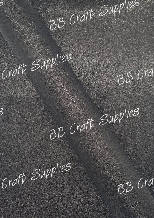 Glitter - Black - Black, Faux, Faux Leather, Fine, Glitter, leather, leatherette, Super - Bare Butler Faux Leather Supplies 