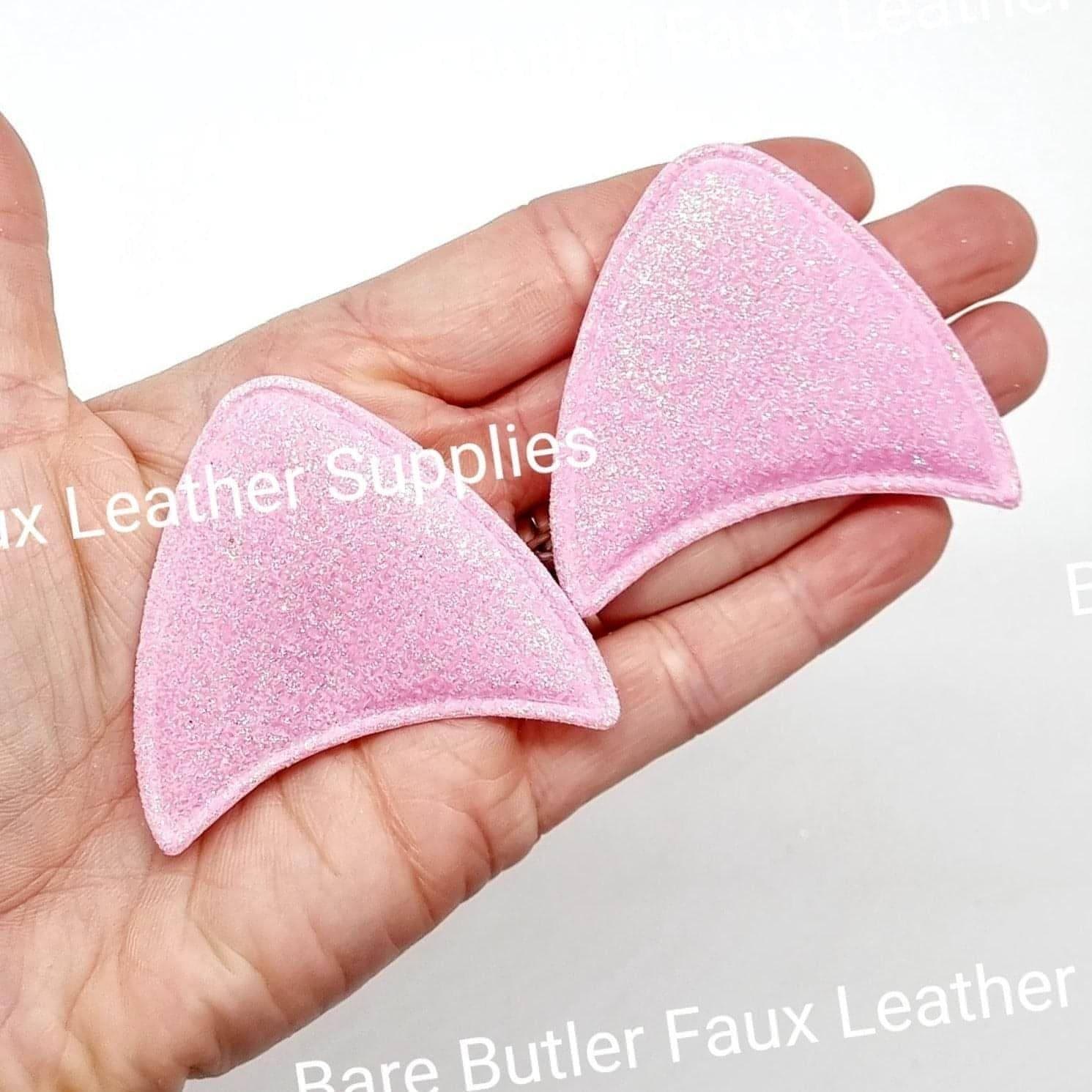 Glitter Cat Ears Pink - ears, Glitter, headbands - Bare Butler Faux Leather Supplies 