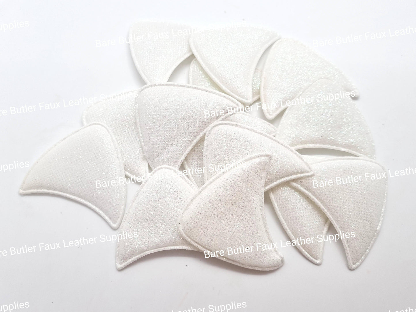 Glitter Cat Ears White - ears, Glitter, headbands - Bare Butler Faux Leather Supplies 