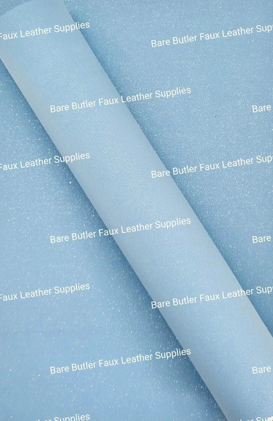 Glitter Suede - China Blue - Blue, Faux, Faux Leather, Glitter, Suede - Bare Butler Faux Leather Supplies 