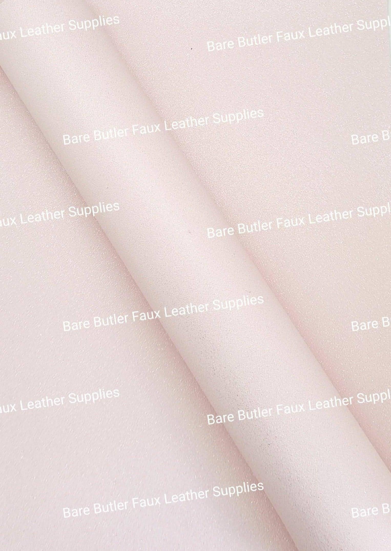 Glitter Suede - Pale Pink - Faux, Faux Leather, Glitter, Pink, Suede - Bare Butler Faux Leather Supplies 