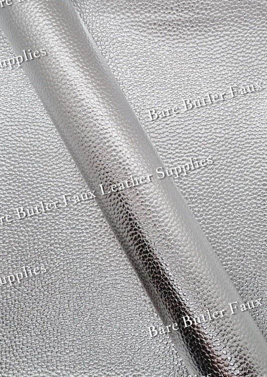 Metallic Silver - Faux, Faux Leather, Leather, leatherette, metalic, metallic, metallic's - Bare Butler Faux Leather Supplies 