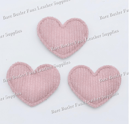 Padded Shimmery Heart Appliques - accessories, Butterfly, Embelishment, lace - Bare Butler Faux Leather Supplies 