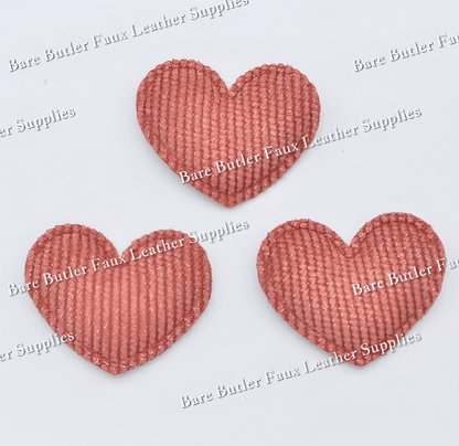 Padded Shimmery Heart Appliques - accessories, Butterfly, Embelishment, lace - Bare Butler Faux Leather Supplies 