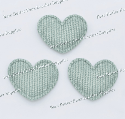 Padded Shimmery Heart Appliques - accessories, Butterfly, Embelishment, lace - Bare Butler Faux Leather Supplies 