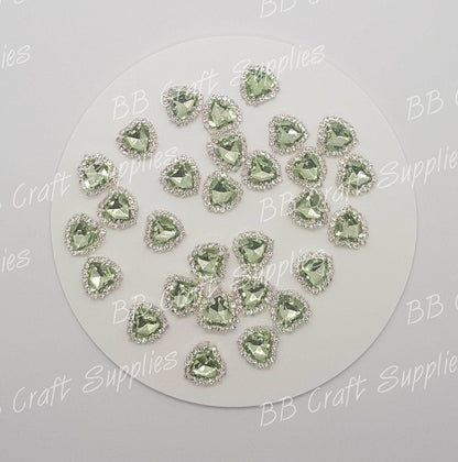 Rhinestone Hearts-  Embellishment's - Embelishment, Rhinestone - Bare Butler Faux Leather Supplies 