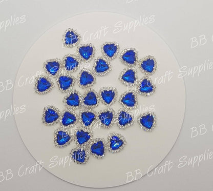 Rhinestone Hearts-  Embellishment's - Embelishment, Rhinestone - Bare Butler Faux Leather Supplies 